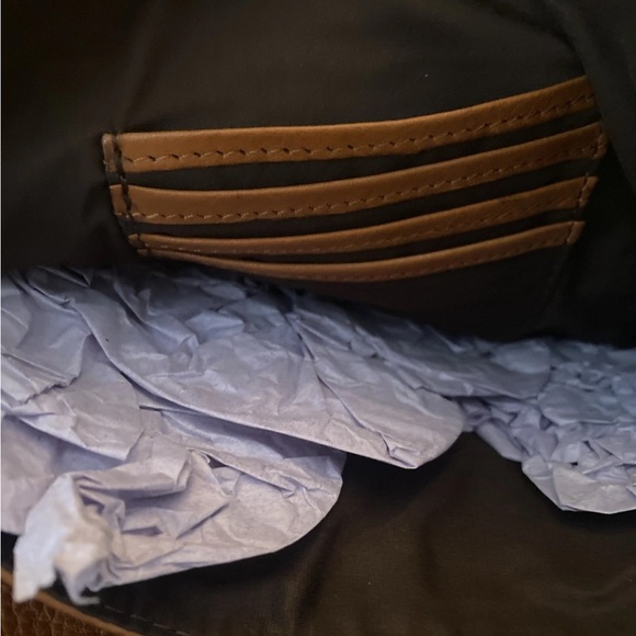 🆕 VILENCA Holland Natalia Crossbody Purse Clutch Cognac Triple Compartment NIB - Picture 5 of 14